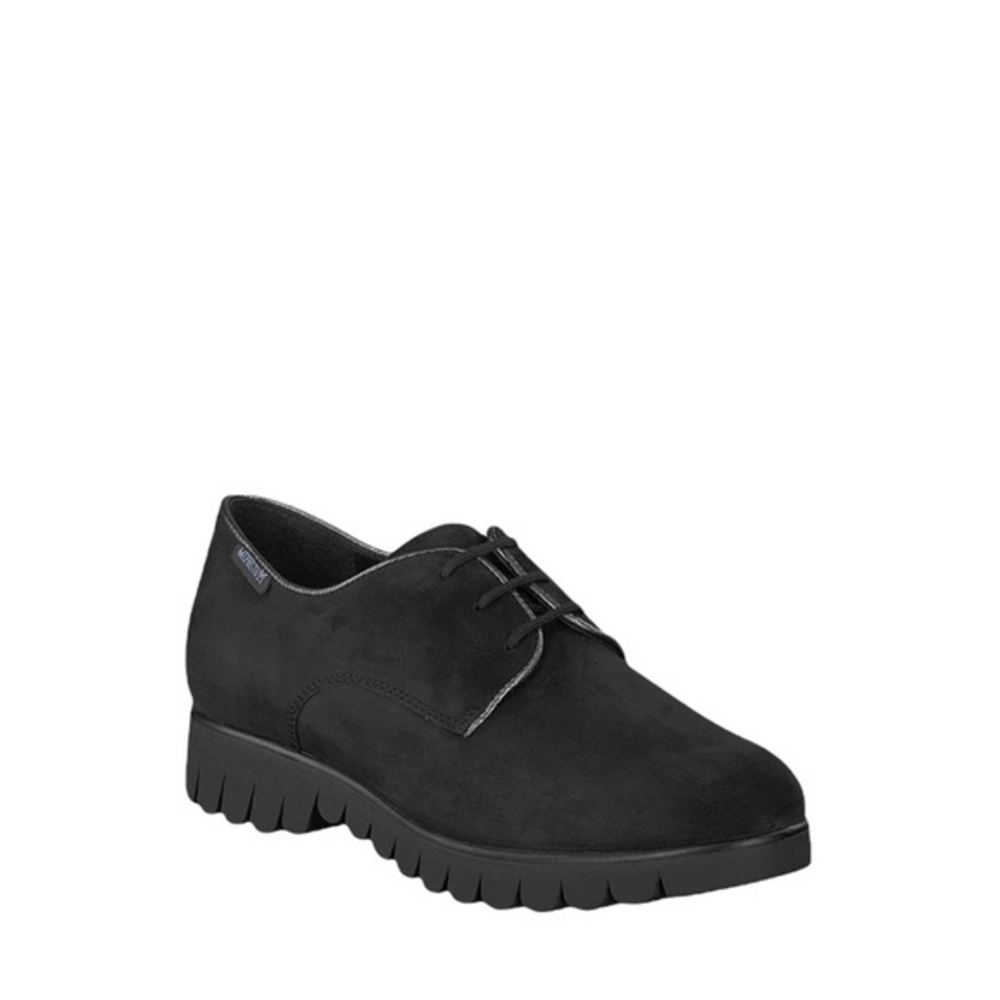 Mephisto Loreen Nubuck Leather Black Oxford‎ Lace Up Shoes